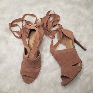 Anne Michelle one love ankle tie ribbon heel